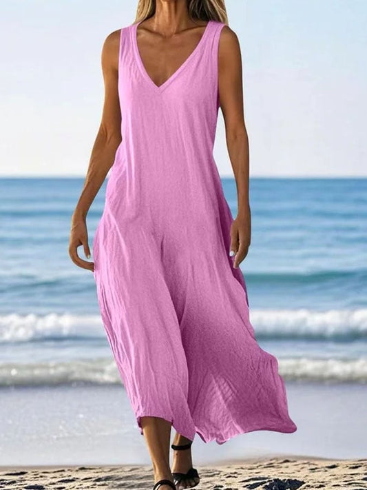 vestido largo sin mangas para todos los días