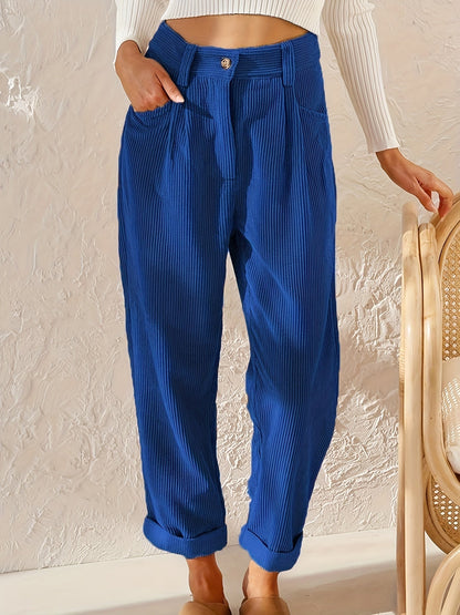 Pantalones de pana con perneras rectas para señora