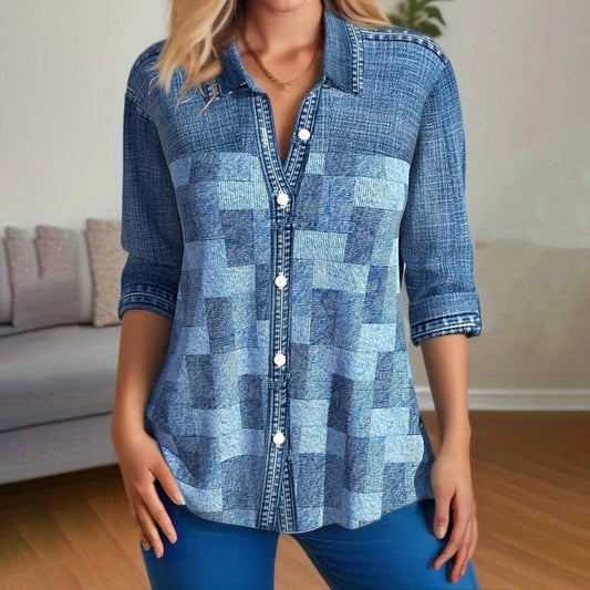 THEA | Blusa de cuadros vintage