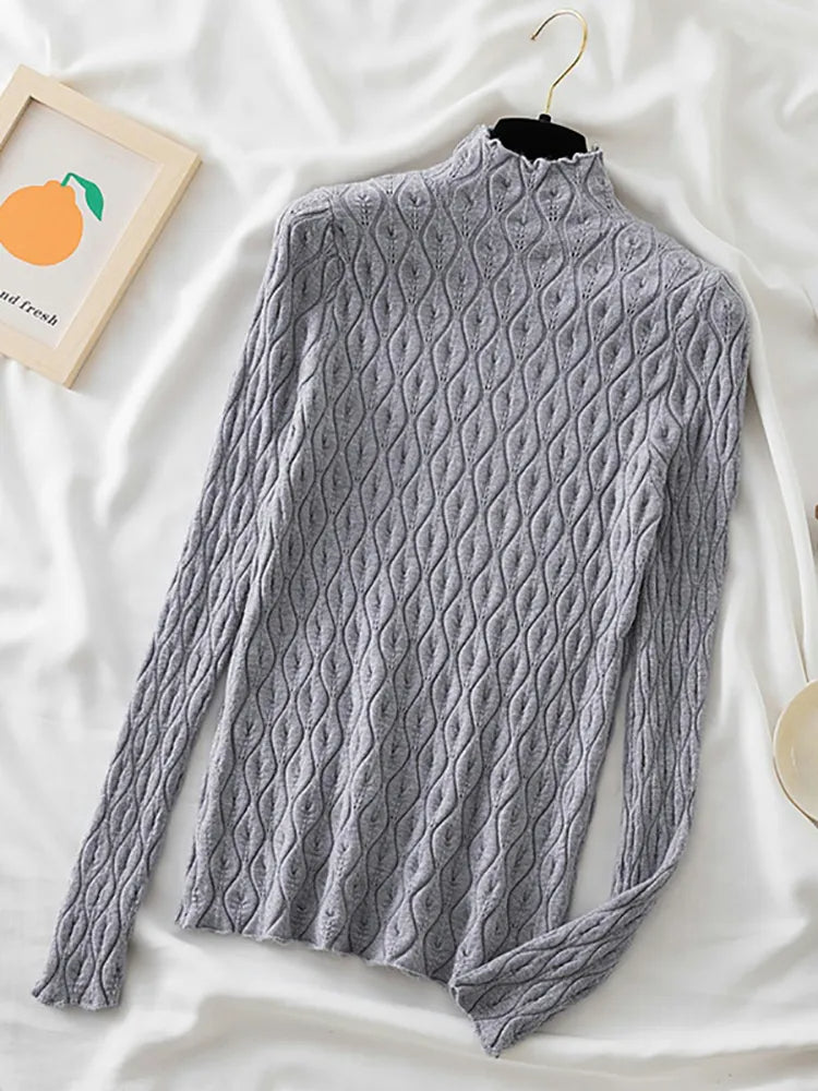 Nigella - Elegante jersey de cuello alto para mujer