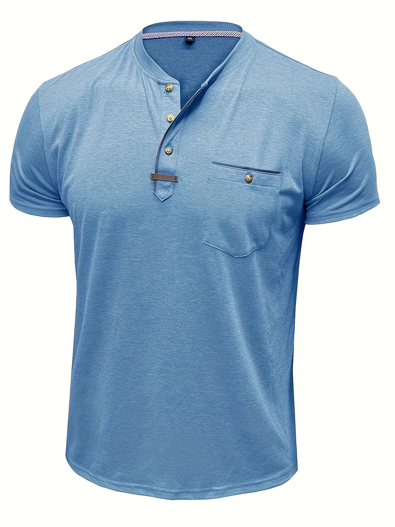 Męska Koszulka Henley Guzikami