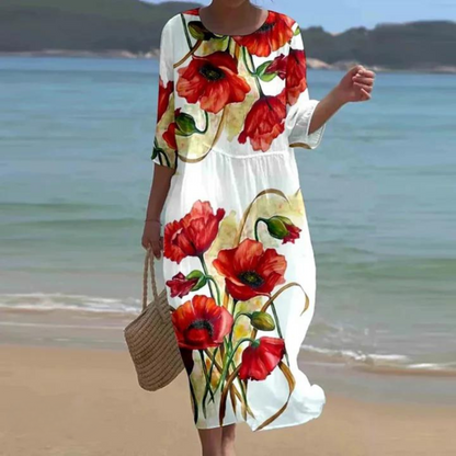 Elegante vestido que cubre el vientre
