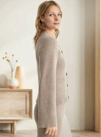 Jane - Chaqueta de punto suave con botones para mujer