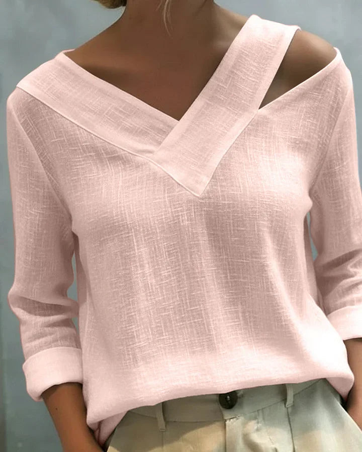 Damska Bluzka Z Wycięciem V-Neck