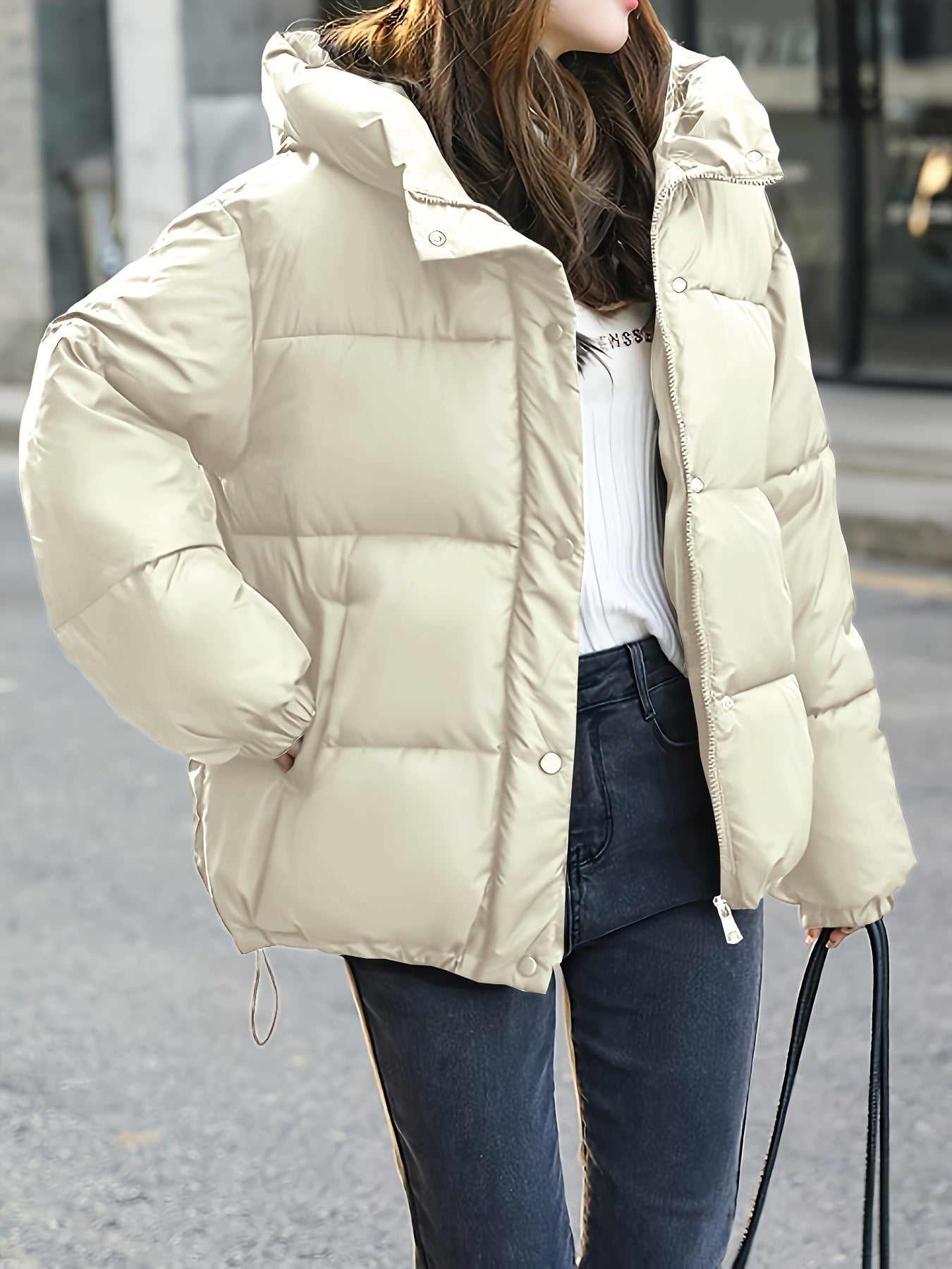 Chaqueta de invierno casual gruesa con capucha y cremallera para mujer | Perfecta para otoño/invierno