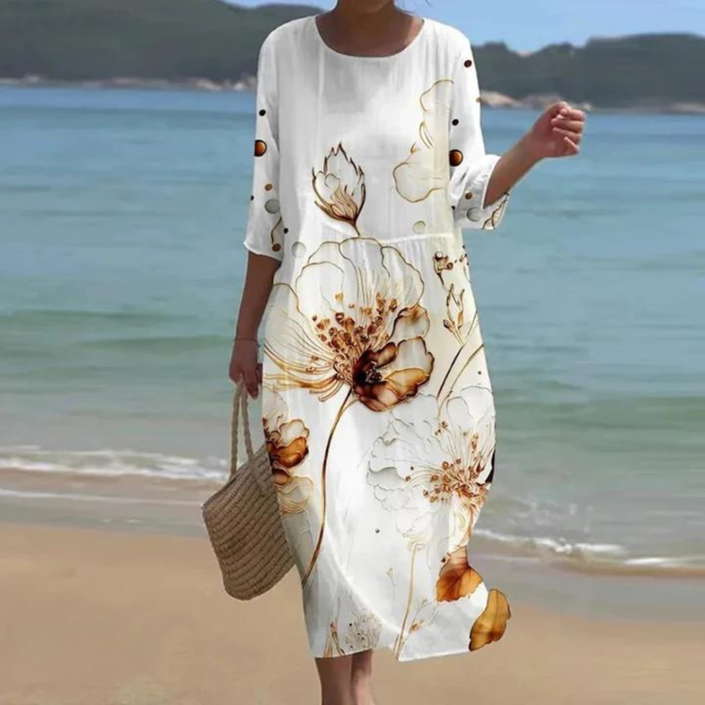 Elegante vestido que cubre el vientre