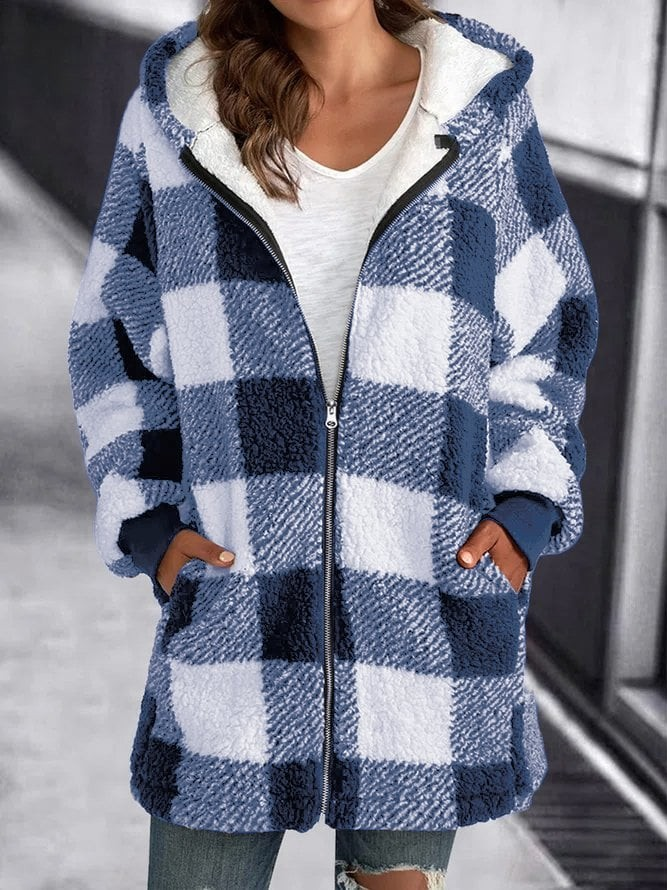 Elisa | Chaqueta Oversized Hoodie Check Loose