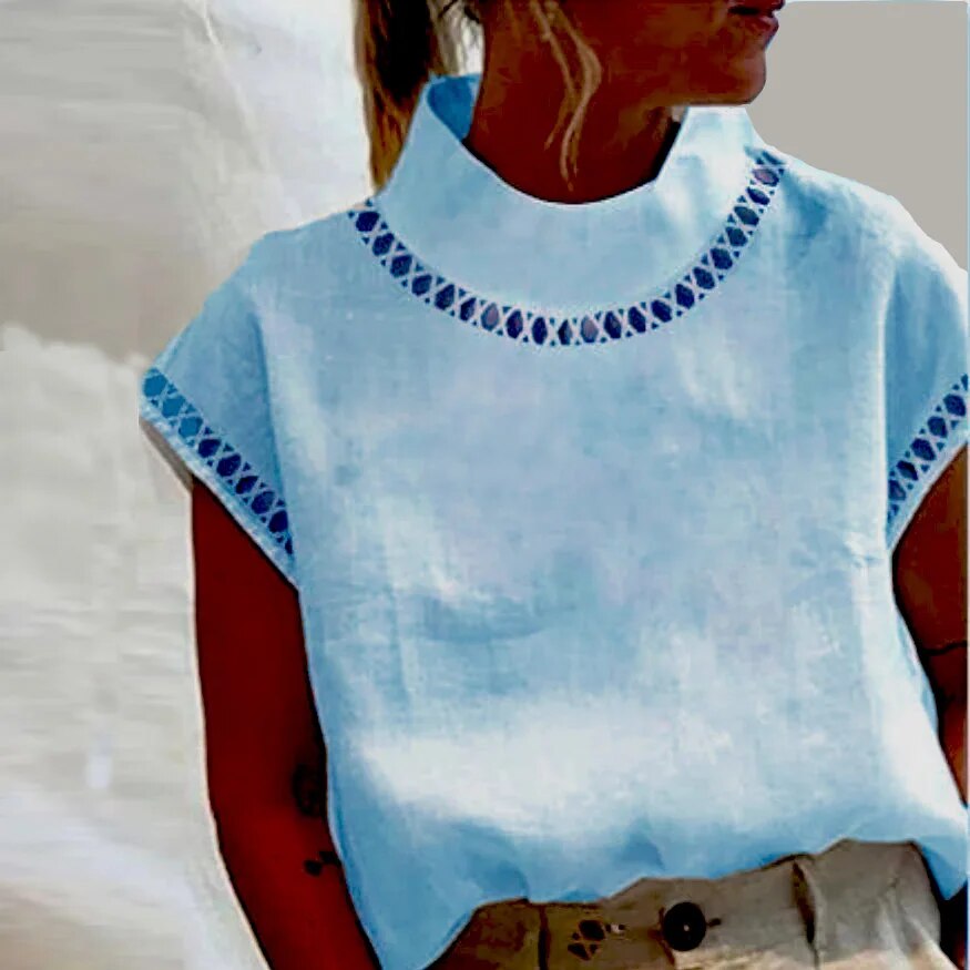 Marieky - Blusa casual vintage para mujer