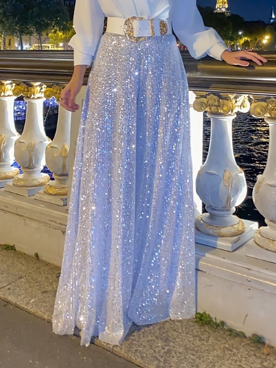 Damski Dwuчастиowy Komplet Bluzka V-Neck Szerokie Spodnie