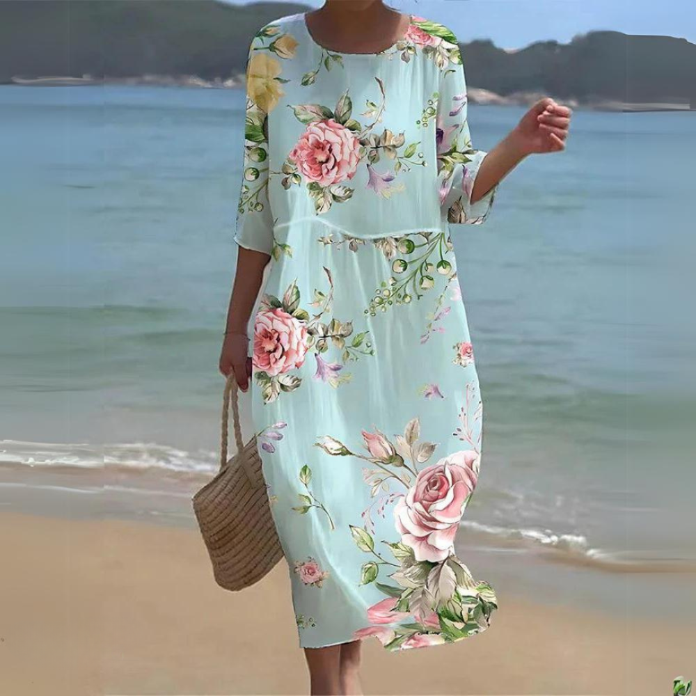 Elegante vestido que cubre el vientre