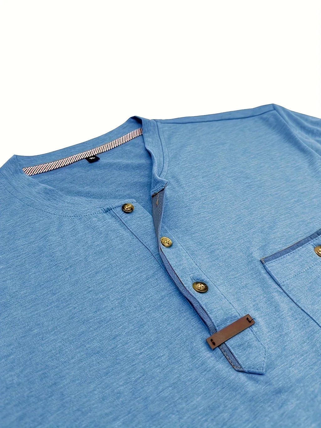 Męska Koszulka Henley Guzikami