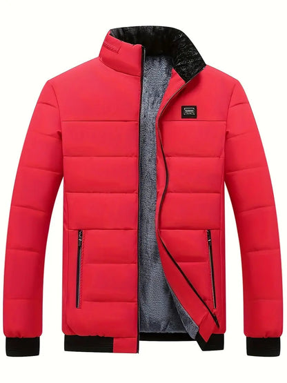 Sert | chaqueta de moda para hombre con cuello alto | abrigo de invierno grueso y cálido con forro de terciopelo