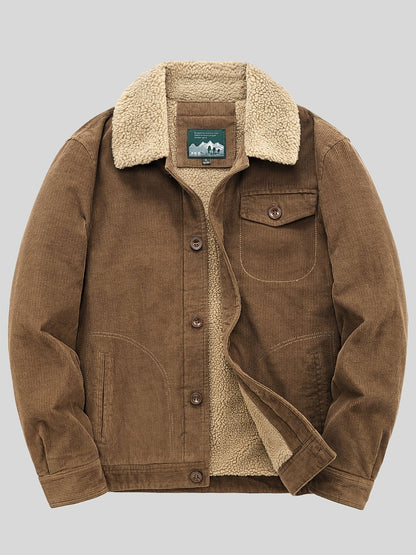 Chaqueta exterior de forro polar con botones, ligera y con bolsillo en el pecho para hombre | Perfecta para actividades al aire libre