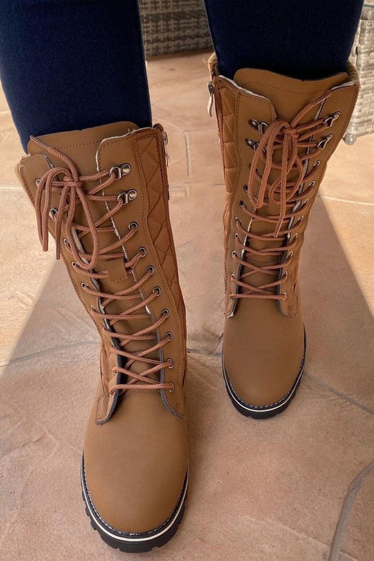 Botas altas con cordones y cremallera - Estilo cómodo y moderno