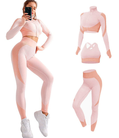 Conjunto de deporte active sin costuras (3 piezas)