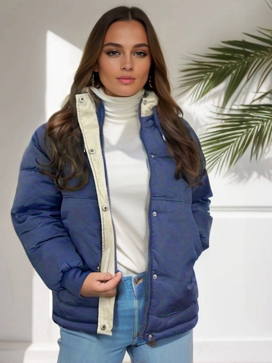 Chaqueta de abrigo de moda para mujer