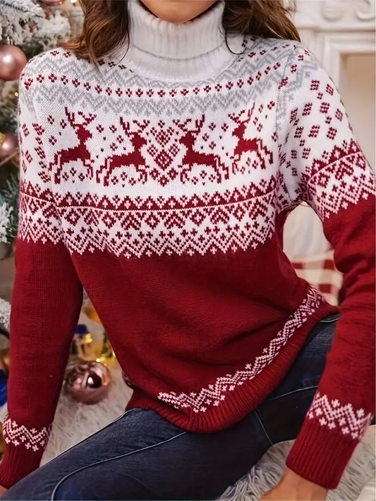 Sophie | Jersey navideño de cuello alto para mujer