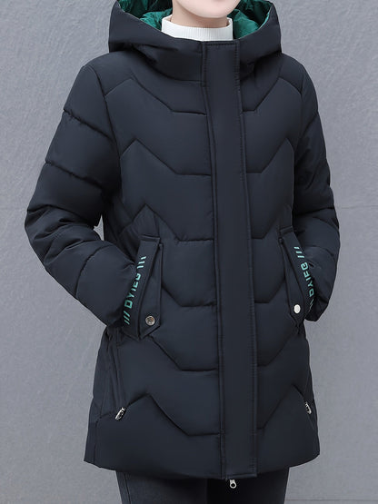 Chaqueta acolchada de longitud media para mujer | Ideal para otoño/invierno