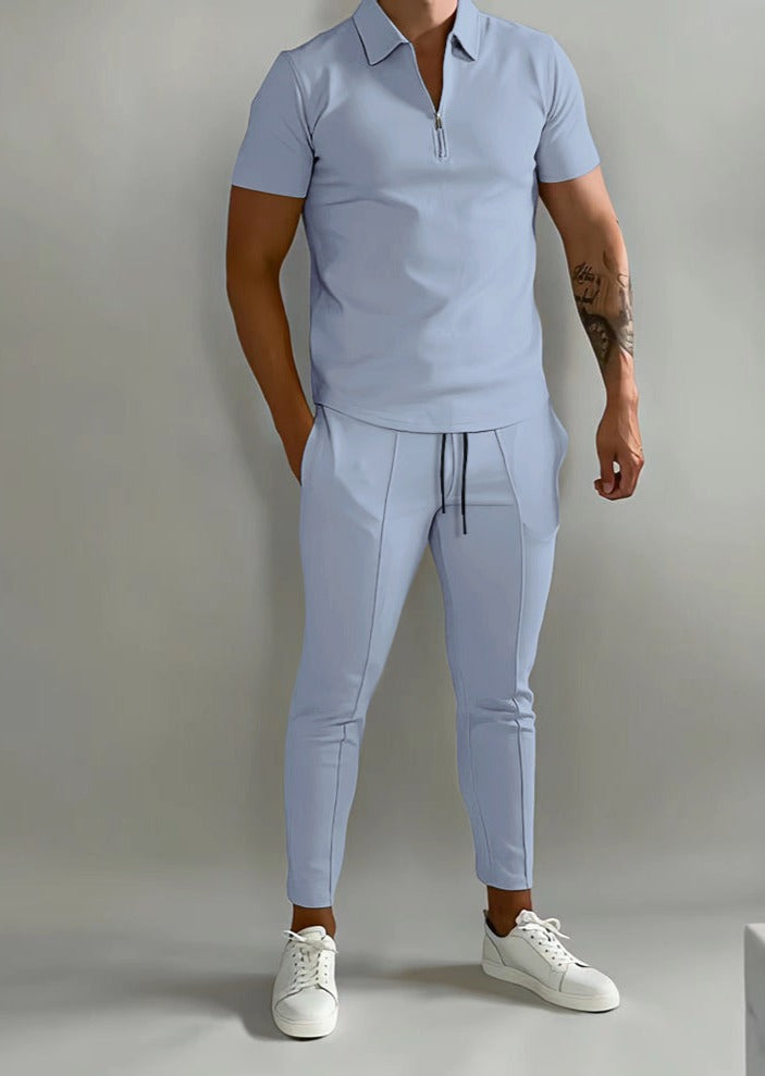 Conjunto de lujo para hombre de 2 piezas con polo y jogger