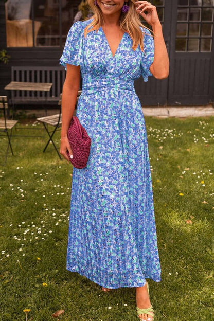 Elegante vestido largo con escote en V para mujer fiesta verano