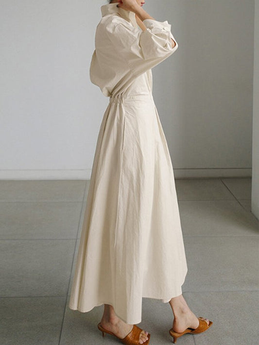 Elegante maxi vestido con sofisticado drapeado