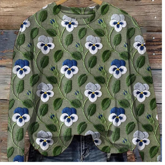 Jersey estampado de flores para mujer