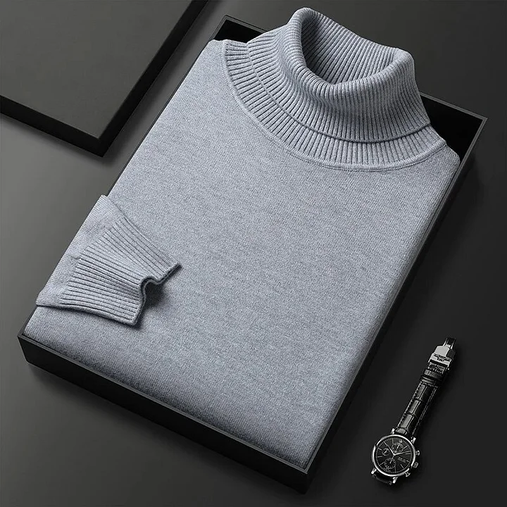 Moderno jersey de cuello alto entallado para el frío