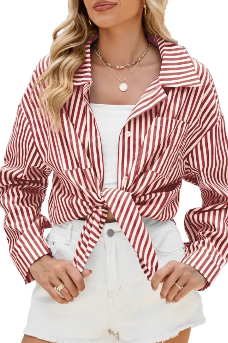 Sabrina | Camisa de rayas con botones para mujer