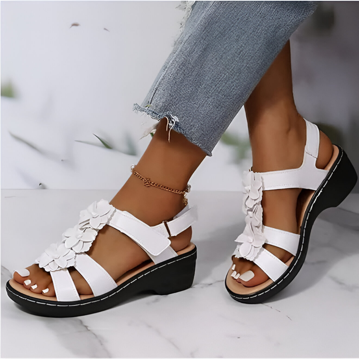 Penelope® | Sandalias con tacón de cuña, encanto retro y soporte ortopédico