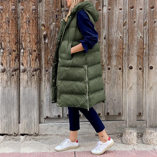 Chaqueta larga con capucha