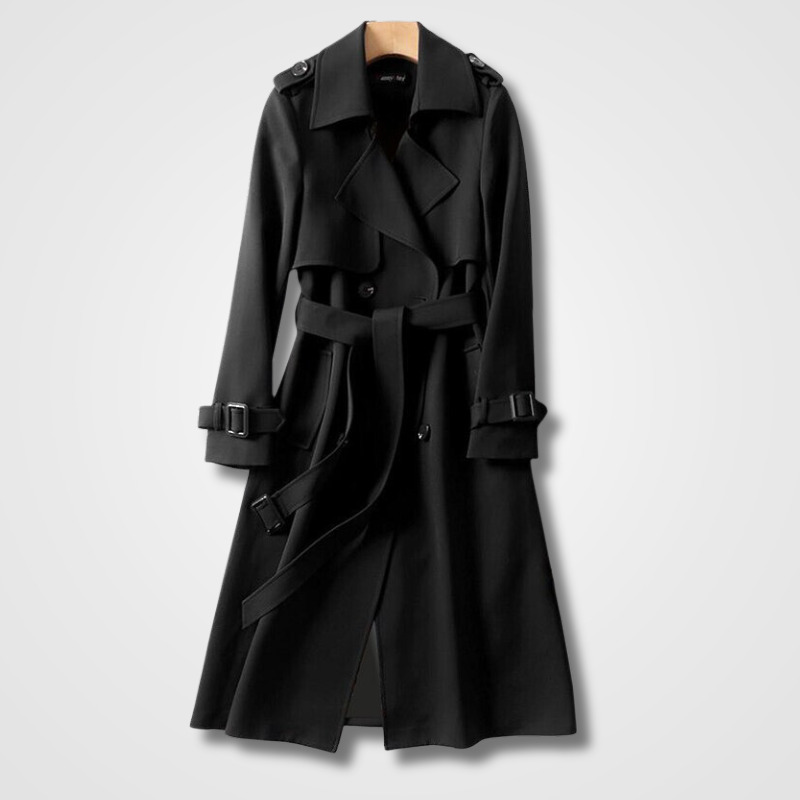 Qima Jacket | Elegante Chaqueta Larga Trench Coat
