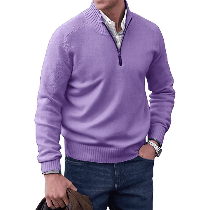 Elegante jersey con cremallera y diseño refinado