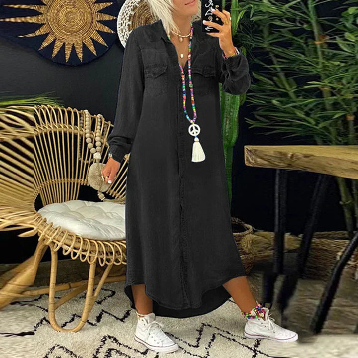 Falda vaquera de manga larga para un look casual de diario