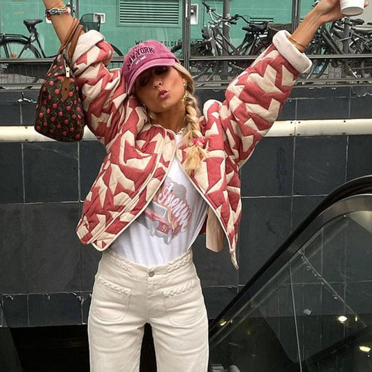 Elegante chaqueta floral para mujer