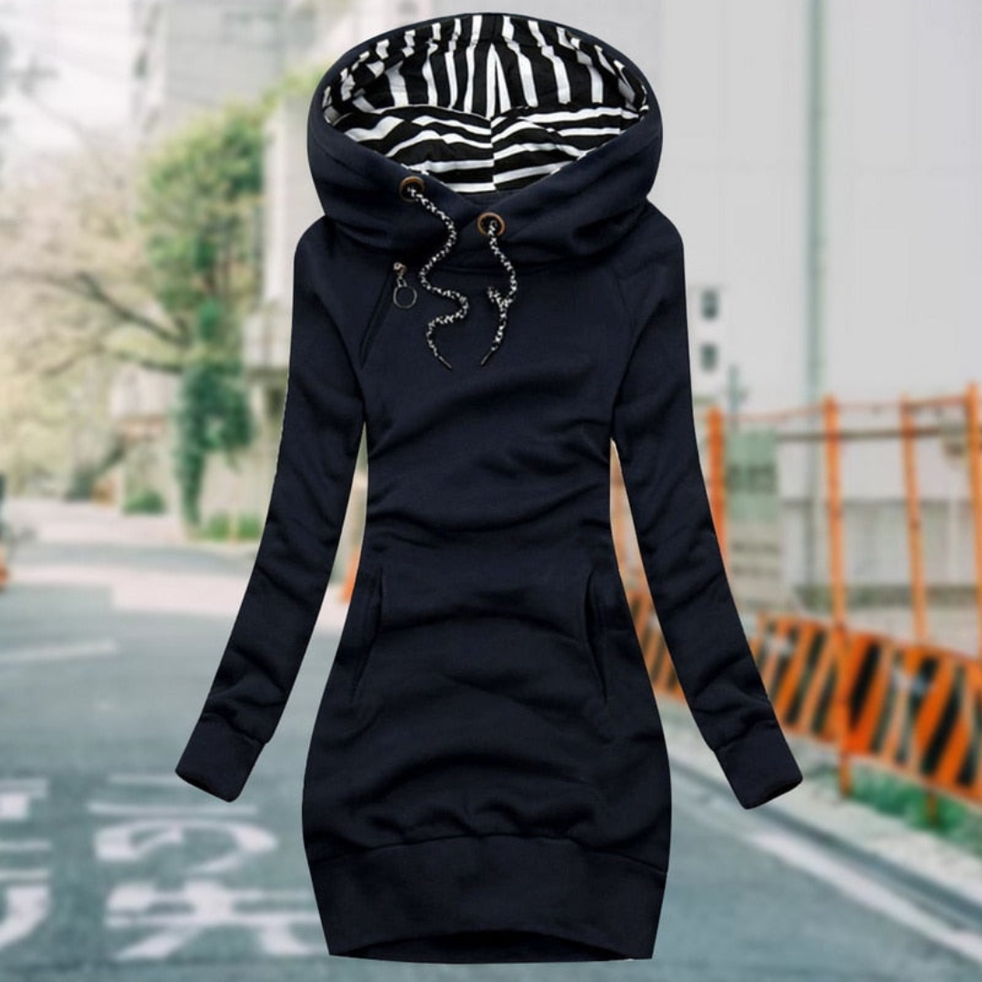 Sudadera con capucha larga y cálida para mujer