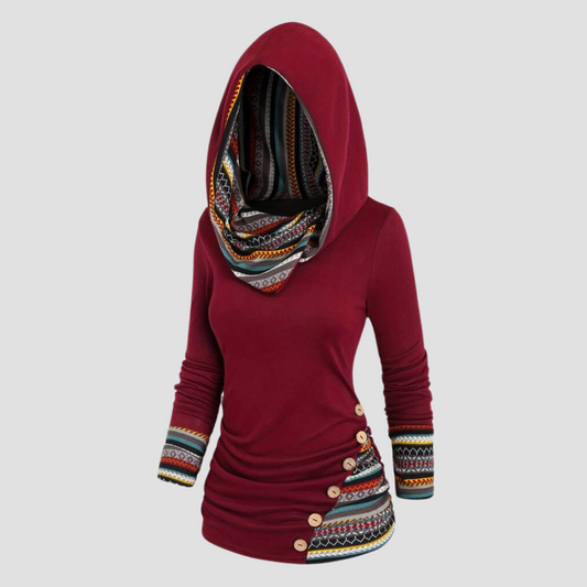 Marja | Sudadera con capucha de estilo bohemio para mujer