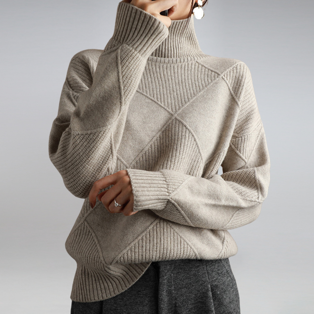 Elegante jersey de cuello alto para mujer