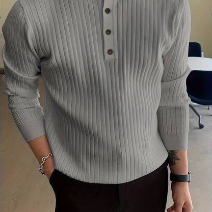 Jersey de abrigo para hombre con gran elasticidad y cierre de botones