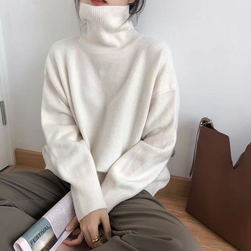 Elegante jersey de punto con cuello alto