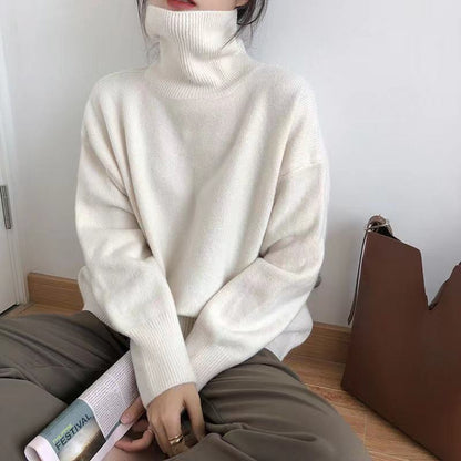 Elegante jersey de punto con cuello alto