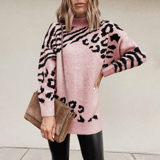 Jersey de leopardo con cuello alto