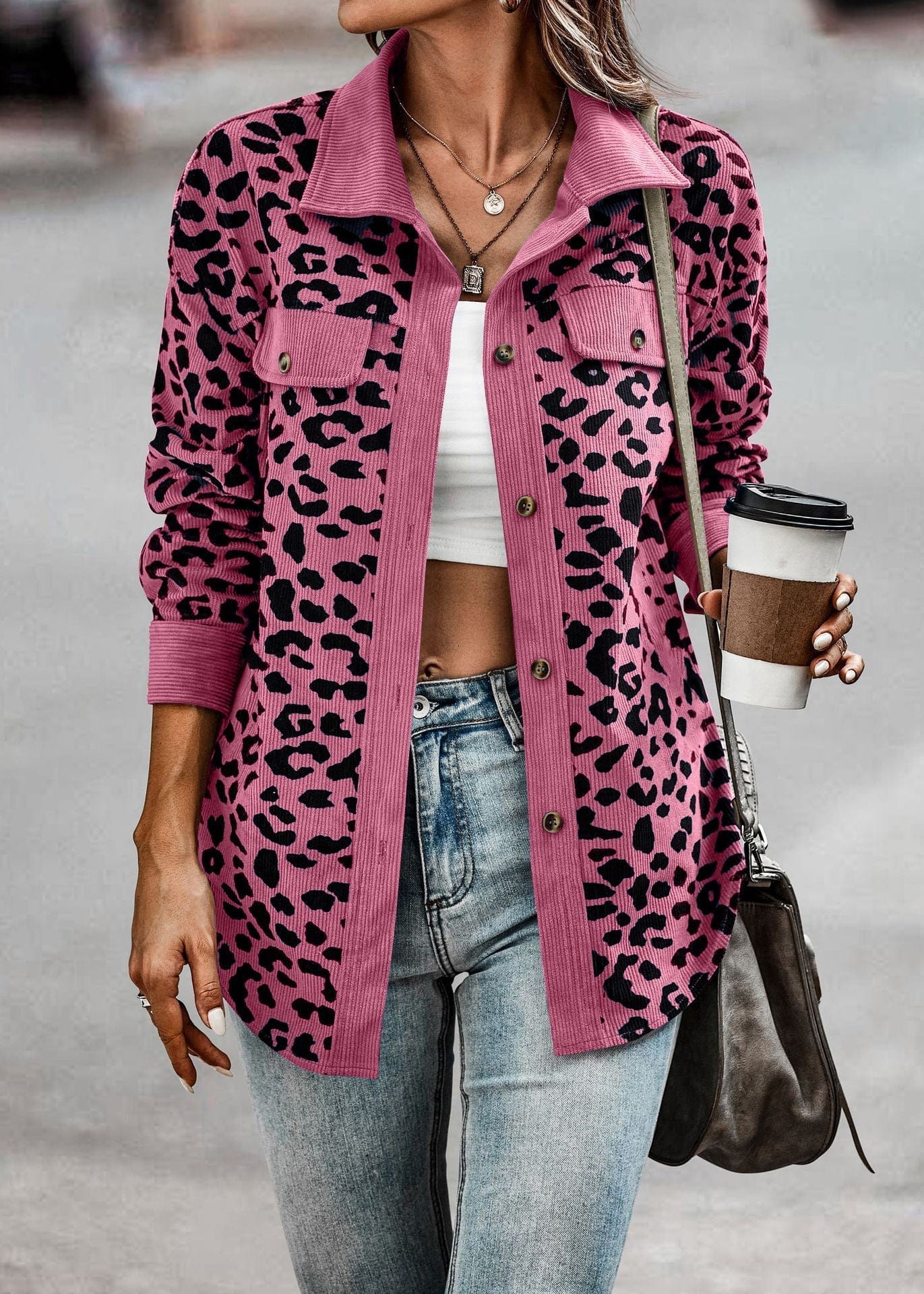 Chaqueta de leopardo para mujer