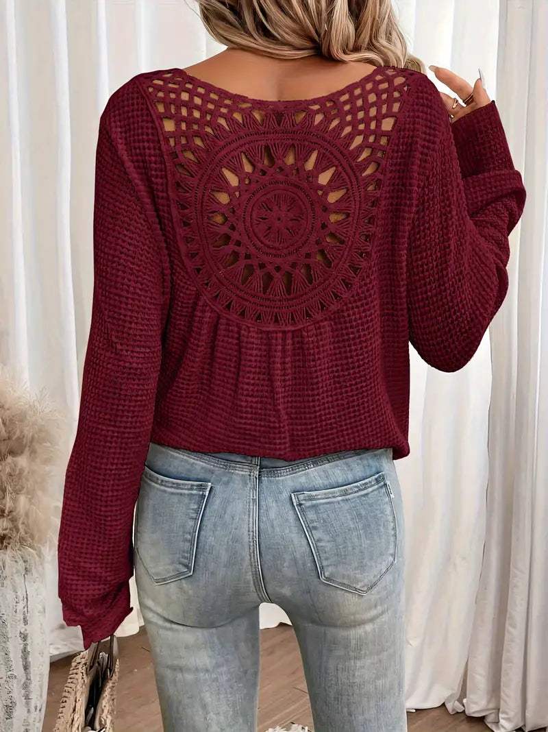 Jersey de punto para mujer con cuello en V