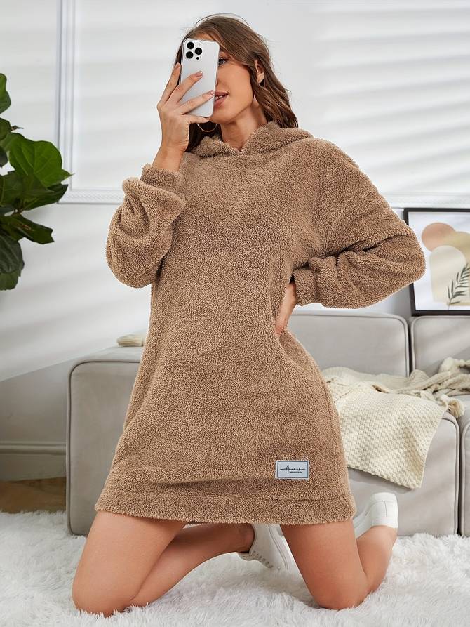 Diana - Sudadera con capucha Teddy para mujer