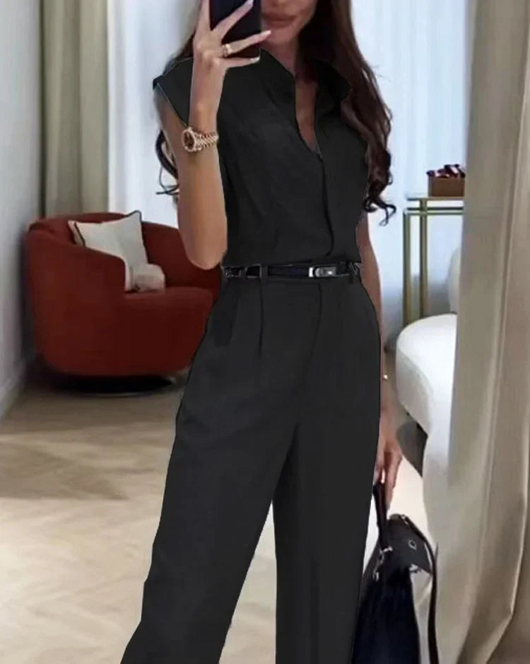 Margaux - Traje elegante con camisa y pantalón lisos