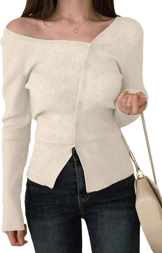 Rashina Sweater | Chaqueta asimétrica con botones