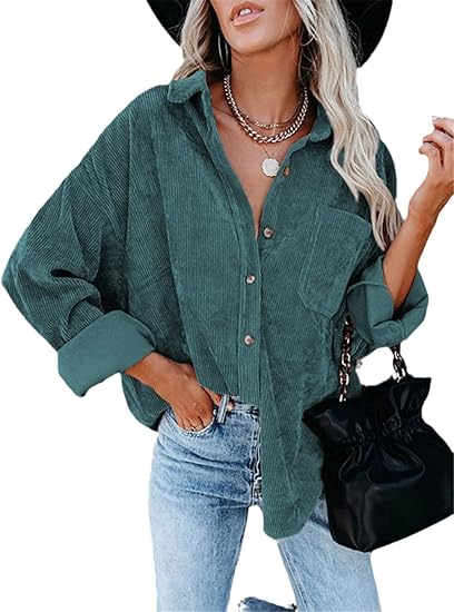 Camisa oversize de pana - Mangas largas y bolsillos funcionales