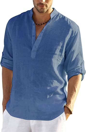 Męska Koszula V-Neck Casual