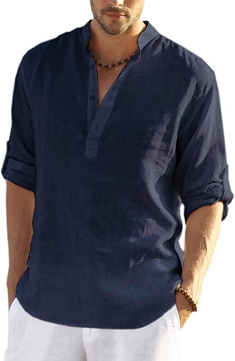 Męska Koszula V-Neck Casual
