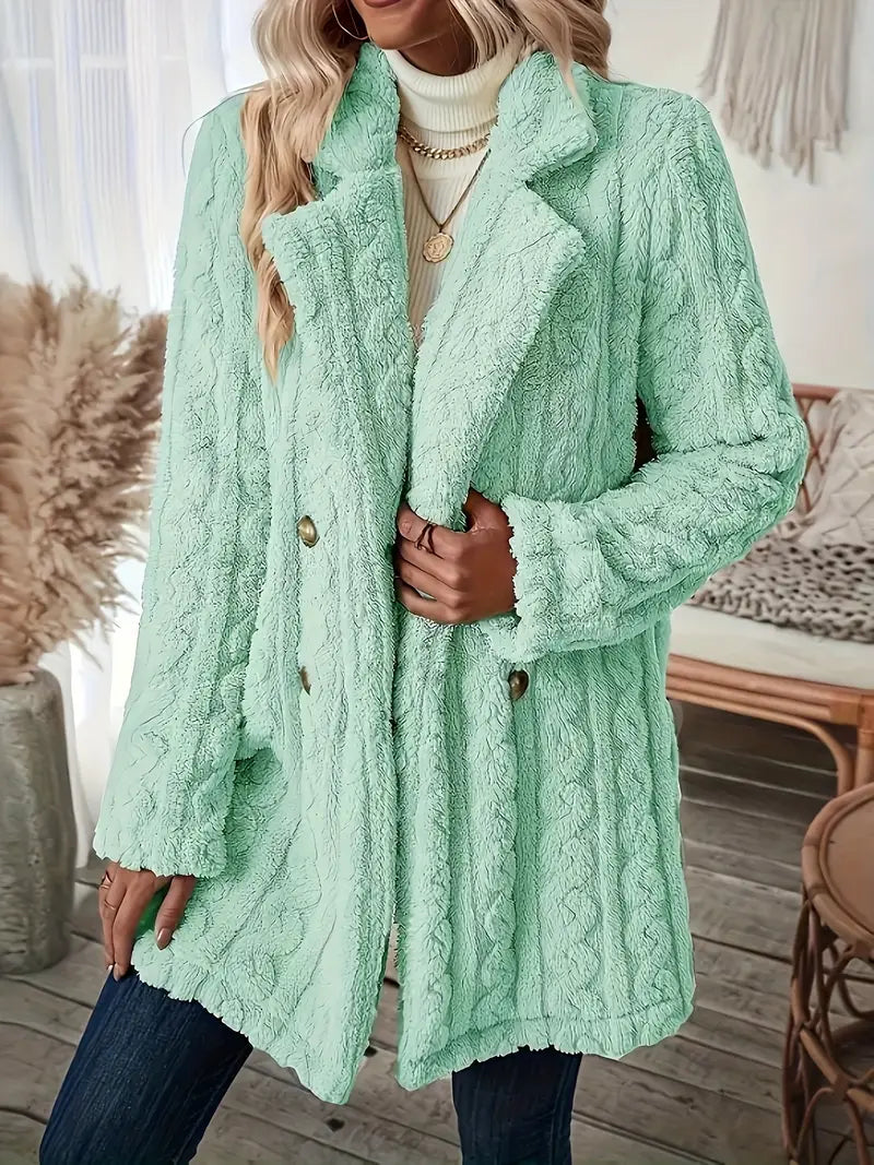 Amélie | Abrigo térmico para mujer suave y liso con mangas largas y elegante